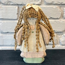 Vintage 1992 Bonnie J Bammes Wooden Doll Willard June Glasgow Folk Art Primitive picture