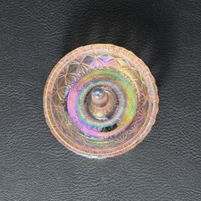 Vintage Fenton Pink Iridescent Glass Ring Holder Vanity Jewelry Trinket Dish picture