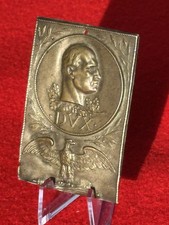 Italian DVX Mussolini Profile Fascist Eagle Metal Plaque/Medallion Militaria picture