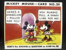 Reissue Of Rare Card #29 Mickey Mouse Bubble Gum Joke Minnie Mouse Rare picture