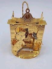 Danbury Mint 2001 Gold Christmas Ornament Collection Child by Fireplace Holiday picture