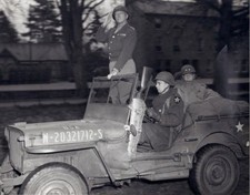 WW2 WWII Photo World War Two US Army General Patton in Jeep for Review  / 3159 picture