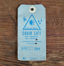 CHINA PEAK CA 1960s Ski Lift Ticket Resort Souvenir Travel Vtg 1967 #00412 picture
