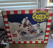Brand New Vintage Salton Animated Skating Pond Christmas Decoration Nice  picture