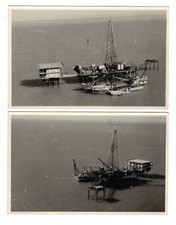 AR2020 - MIDDLE EAST PERSION GULF, AGIP OIL rig PLATFORM 1961 - 2x RARE RPPC picture