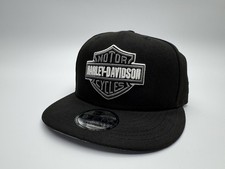 Harley Davidson New Era 9fifty Snapback Hat Cap Black Baseball Biker New picture