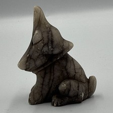 VTG Hand Carved Alabaster Stone Dog Figurine Puppy Sculpture Made in Italy picture