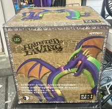 RARE NEW Gemmy Haunted Living 10.2 ft Lighted Dragon Archway Airblown Inflatable picture