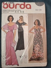 Vintage Burda Evening Dress Pattern 2 7600 Bust 36-38 picture