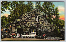 c1940s Grotto of Lourdes St Mary-of-the-Woods Terre Haute IN Postcard picture