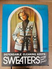 Vintage Dry Cleaner Clothing Store Advertisement  Sign 1960s Sweater Fashion picture