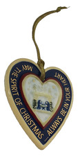 Demdaco Folk Heart Winter Kathy Killip Ceramic Ornament Spirit Of Christmas picture