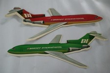 Vintage Braniff International Airlines Advertising Die-cut Airplane Pair picture