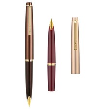 2 PCS Jinhao 59 Fountain Pen EF/ F Nib, Wine Red& Coffee Mini Travel Pocket Pen  picture