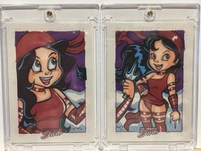 2011 Rittenhouse Marvel Dangerous Divas Elektra Dual Sketch Card By Mary Bellamy picture