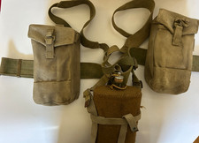 MS050A Genuine WWII British Army Pattern 1937 Ammo Pouches & Canteen Web Rig Set picture
