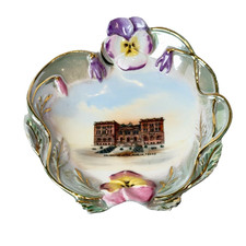 MARLIN Arlington Hotel  TX TEXAS ANTIQUE Souvenir CHINA TRINKET DISH picture