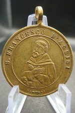 Antique 1882 St Francis of Assisi Italian 7th Centenary Centennial Bronze Medal picture