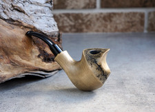 Handcrafted Wooden Tobacco Pipe with Lightning Pattern, Pear Wood Smoking Pipe picture