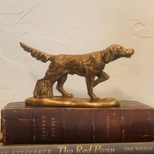 Brass Pointer Dog Paperweight- Vintage Style Hunting Decor picture
