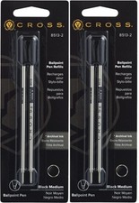 Cross Genuine Ballpoint Pen Refills, #8513, Black Medium, 2 Packs, 4 Refills picture