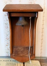 Antique Mission Oak Arts & Crafts Hanging Dinner Bell Jamestown Byron Poem 1910 picture