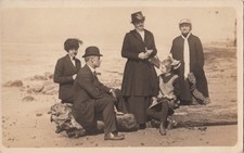 RPPC Postcard Family Outside on Beach 1916 picture