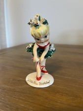 VINTAGE LEFTON CHRISTMAS LITTLE MISS MISTLETOE BALLERINA GIRL FIGURINE. 1950'S picture