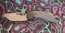 Ketuo Yakuza V2 Folding Knife Blue G10/ Carbon Fiber Handle Satin 14c28n Blade  picture