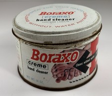 Vintage Boraxo Waterless Hand Cleaner Tin 14oz 20 Mule Team Advertising Garage picture