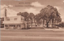 Lithograph ** Glendale California Motel Pepper Advertising Street View 1941 picture