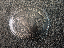 NEW 1984 HESTON National Finals Rodeo NFR Belt Buckle In The Plastic picture