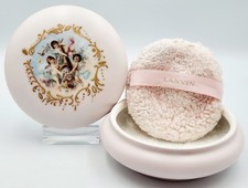 VTG 1950s-1960s Lanvin French Perfumed Dusting Powder Box with Puff Vanity Set picture