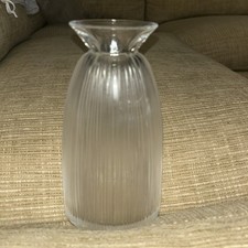 Lalique France Crystal Flower Bud Vase 8 Inches Tall picture