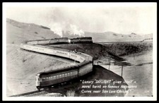 Vintage RPPC Southern Pacific Daylight Train Horseshoe Curve San Luis Obispo CA picture