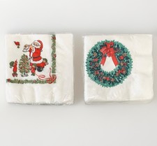 2 VTG Christmas Paper Napkins New Sealed Santa Elves Wreath C.A. Reed Ambassador picture