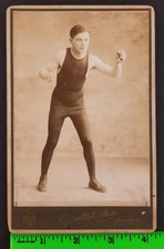 Vintage Young Leroy 1910's Boxing Boxer Cabinet Photo (Has Some Wear) picture