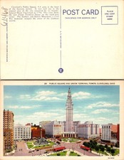 Cleveland OH Public Square And Union Terminal Tower Postcard 61468 picture