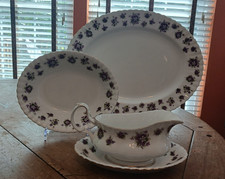VINTAGE China Serving Set , Platter, Bowl, Gravy, Royal Albert Sweet Violets picture