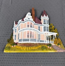 Victorian Queen Anne Style Mansion Wallhanging Pale Peach With White Trim picture