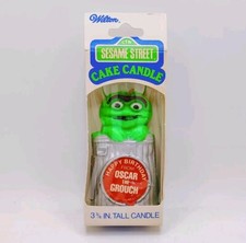 Vtg Sesame Street 1977 Oscar The Grouch Birthday Candle By Wilton RARE picture