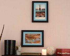 ANTQ Mixed Lot of 2 Framed Postcards Tunnel Triboro/Hell Gate Bridges NYC AirBNB picture