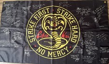 Cobra Kai Flag Signed By 26 Cast Members With Character Names & Rare Quotes picture