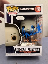 William Shatner & Nick Castle Signed Halloween Michael Myers Funko JSA COA 1/1 picture