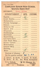 Charleroi, PA Charleroi Senior High School Report Card Quartely Crow -A67 picture