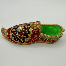 Vintage Edgar Berebi Jeweled Persian Slipper Trinket Box picture