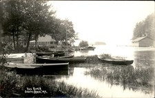South Casco Maine ME River with boats c1900s-20s Real Photo Vintage Postcard bhn picture