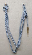 U.S. Military Shoulder Cord (090) - Lt Blue & White w/brass tip picture