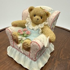Vtg CHERISHED TEDDIES - MOM, YOU'RE TEA-RIFIC - CHAIR/OTTOMAN/TEA Collectible picture