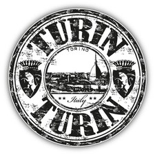 Turin City Italy Grunge Travel Stamp Car Bumper Sticker Decal 5